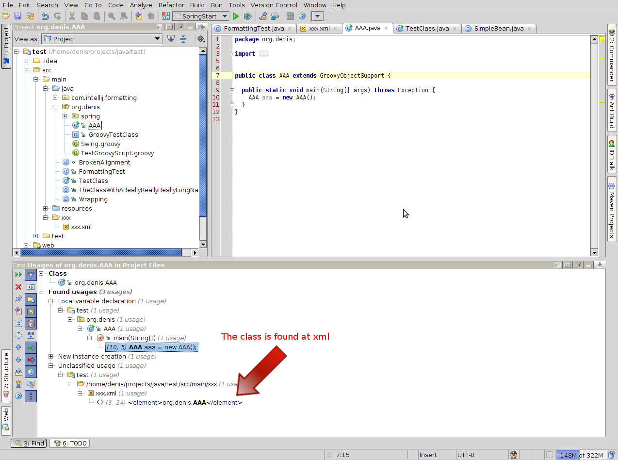 idea-referencing-class-at-xml-find-usages.png