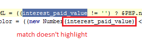 highlighted text matches not highlighting.png