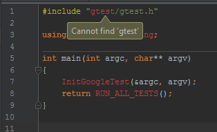 CLion GTest Header Problem.png